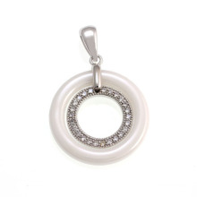 Ceramic and Silver Jewelry Pendant, 925 Sterling Silver Jewellery